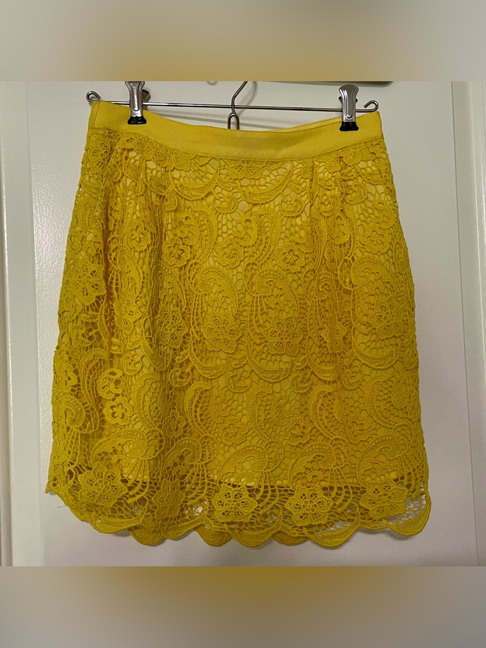 Club Monaco Yellow Lace Skirt